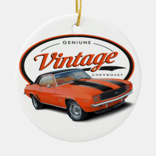 Vintageorange Camaro Julgransprydnad Keramik