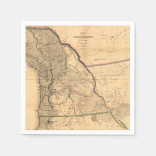 VintageOregon Stillahavs- Northwest karta 1841 Pappersservett