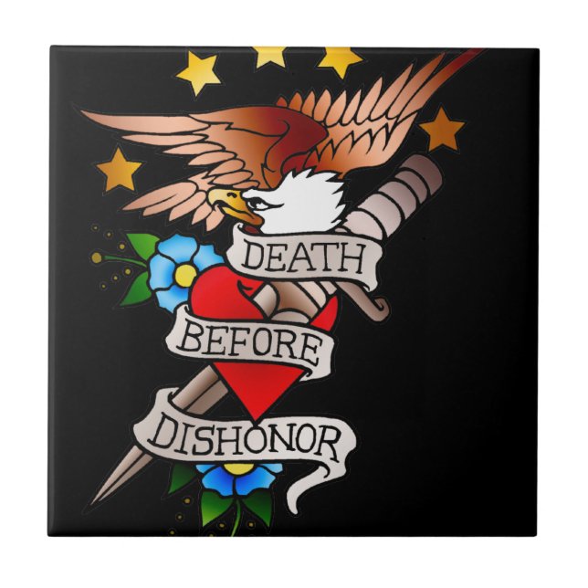 vintageörntatuering kakelplatta (Framsidan)