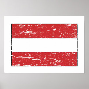 VintageÖsterrike flagga Poster