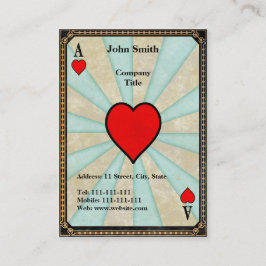 Vintageöverdängare av hjärtor visitkort