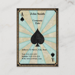 Vintageöverdängare av spadar visitkort