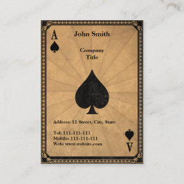 Vintageöverdängare av spadar visitkort