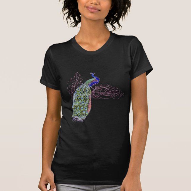 Vintagepåfågel Tee Shirt (Framsida)