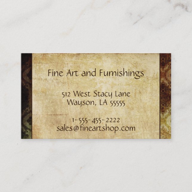 Vintagepapper bryner visitkort (Framsida)