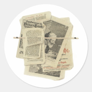 Vintagepappersutskrifter Scrapbooking Konst Klassi Runt Klistermärke