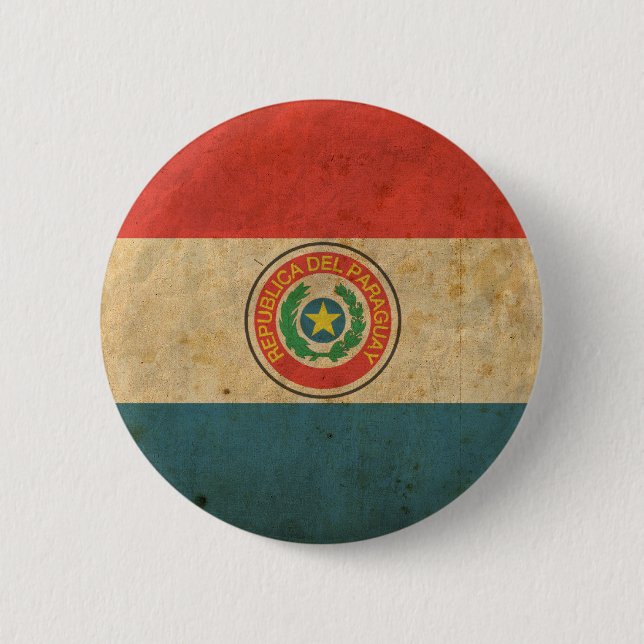 VintageParaguay flagga Knapp (Framsida)