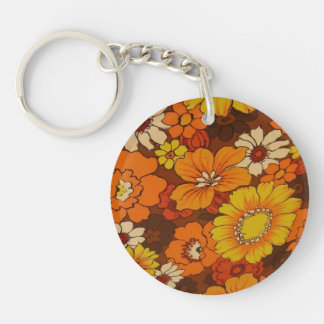 Vintageparaplymönster och fredstecken Keychain