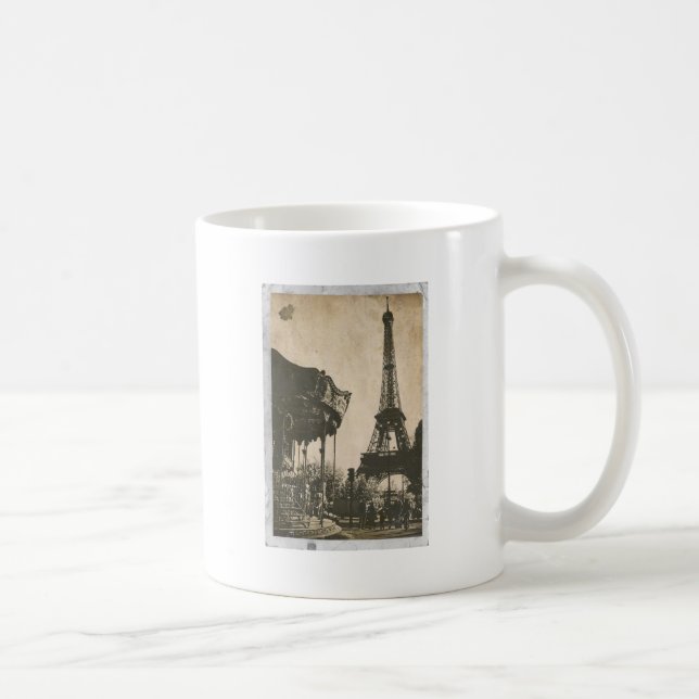 VintageParis vykort, Eiffel torn Kaffemugg (Höger)