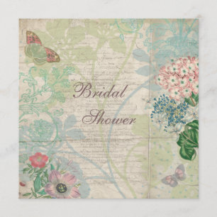 Vintagepärlor & snöreshabby chicmöhippa inbjudningar