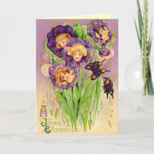 Vintagepåskblommor Helgkort