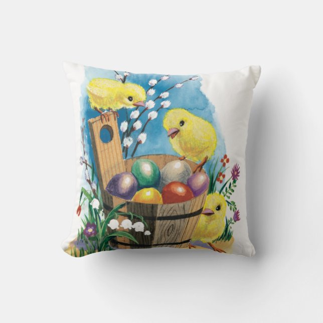 Vintagepåskchickar kudder kudde (Framsida)