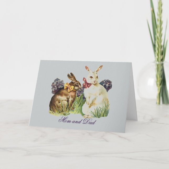 Vintagepåskkort för föräldrar helgkort (Framsida)