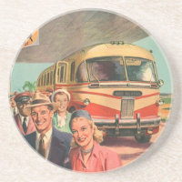 Vintagepassagerare på semester vid busstationen