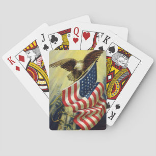 Vintagepatriotism, patriotisk örnamerikanska casinokort