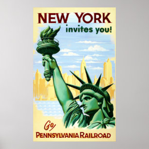 VintagePennsylvania järnväg New York City reser Poster