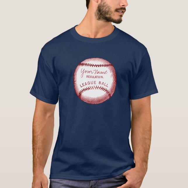 Vintagepersonligbaseball T-shirt (Framsida)