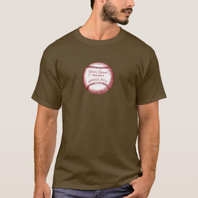 Vintagepersonligbaseball T Shirt (Framsida)