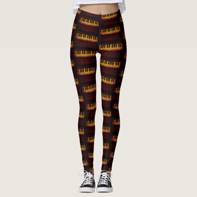 Vintagepiano anpassade leggings (Framsida)