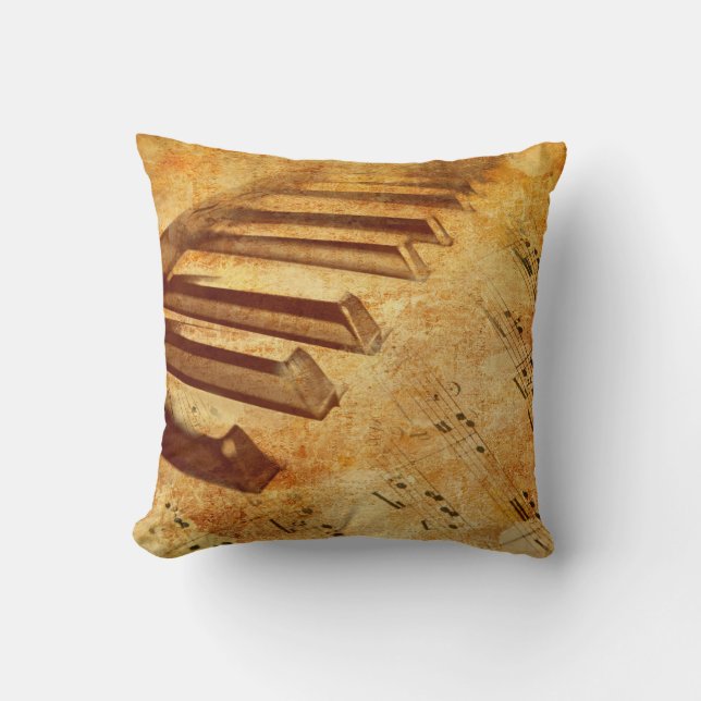 Vintagepianot stämm dekorativt kudder kudde (Framsida)