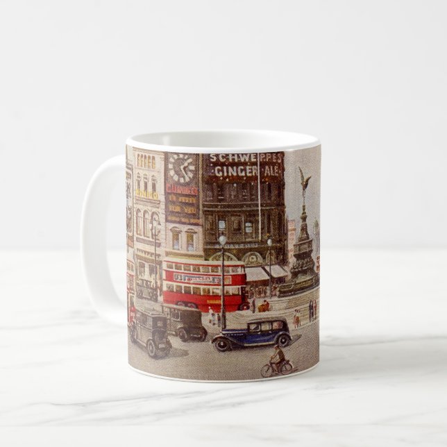 VintagePiccadilly cirkus London Kaffemugg (Framsida vänster)