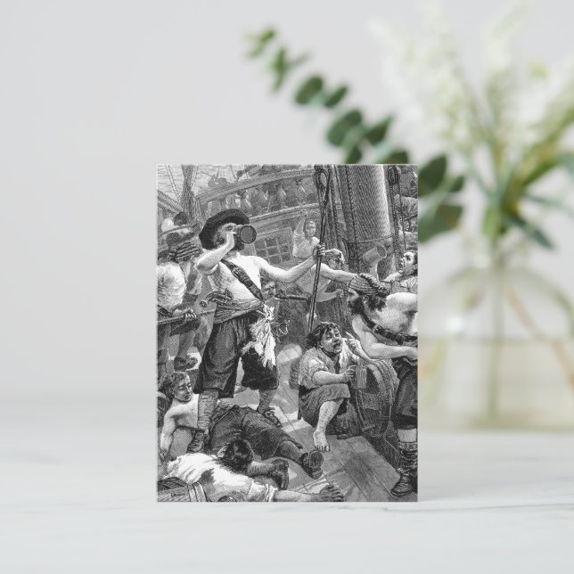 Vintagepirater dricker på fartyget Inbjudan (Stående Fram)