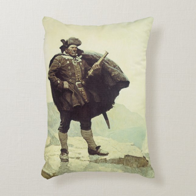 Vintagepirater, Kapten Bill Bones av NC Wyeth Prydnadskudde (Framsidan(Vertikal))