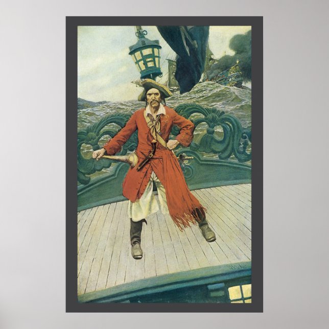 Vintagepirater, Kapten Keitt av Howard Pyle Poster (Framsidan)