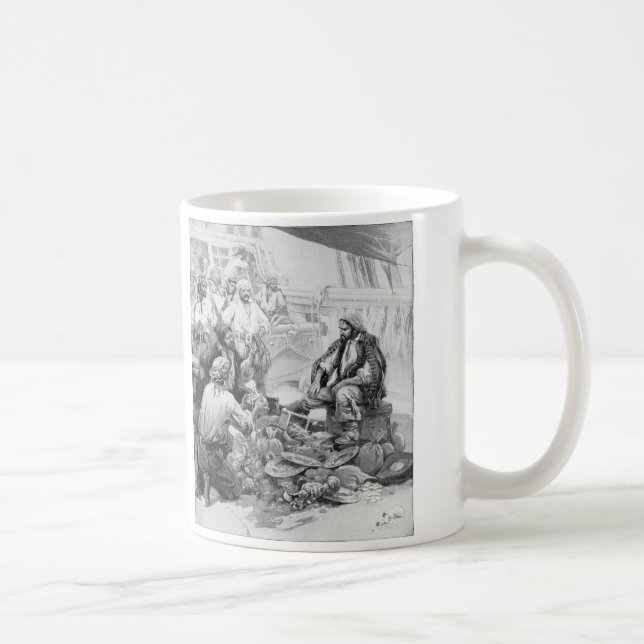 Vintagepirater som räknar sina skatter och byte kaffemugg (Höger)