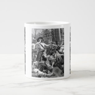 Vintagepirater som slåss och dricker på skeppet jumbo mugg