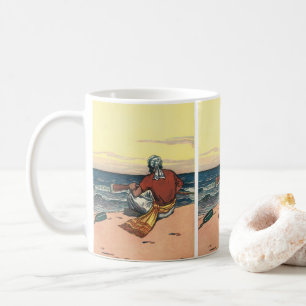Vintagepirater, strandsatta på en öde ö kaffemugg