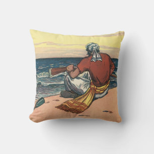 Vintagepirater, strandsatta på en öde ö kudde