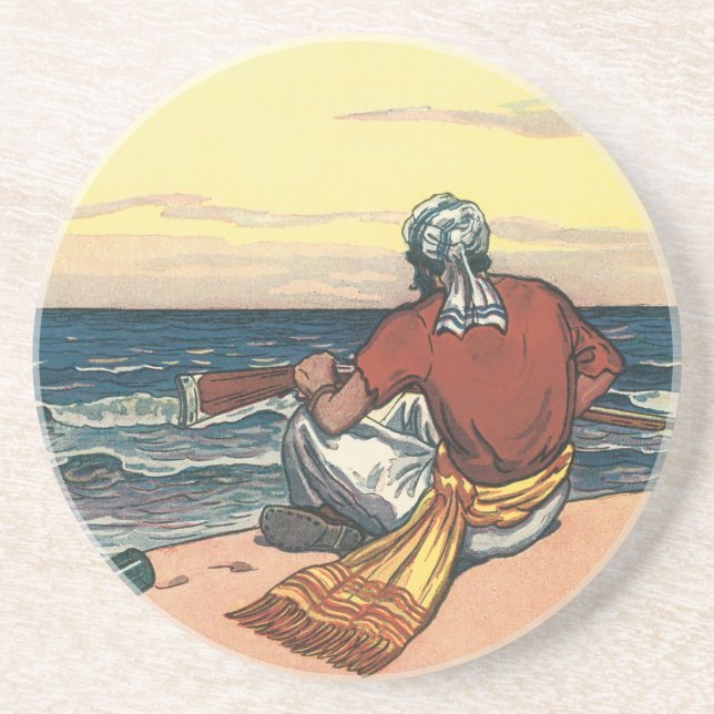 Vintagepirater, strandsatta på en öde ö underlägg sandsten (Framsidan)