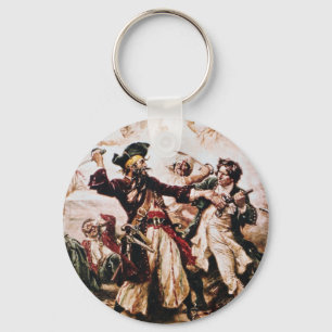 Vintagepiratkapten Blackbeard Nyckelring