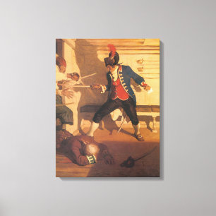 Vintagepiratkapten, svärdfäktning av NC Wyeth Canvastryck