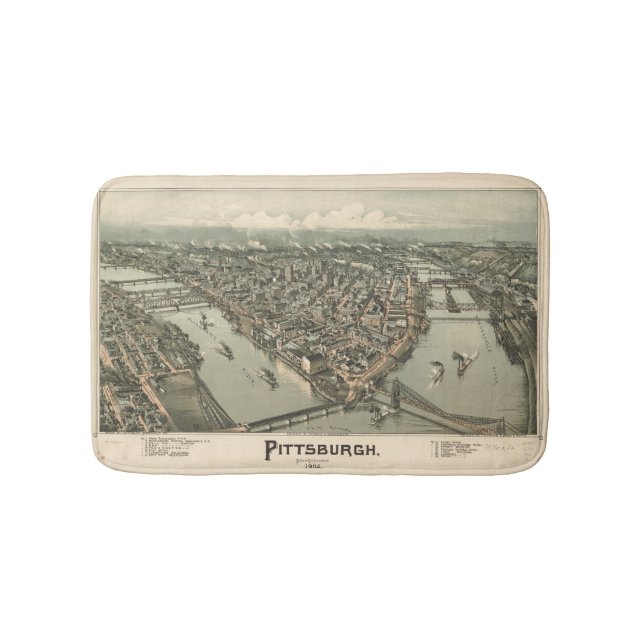 VintagePittsburgh tryck Badrumsmatta (Framsidan)