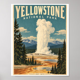 Vintageplanscher för Yellowstone National Park Poster
