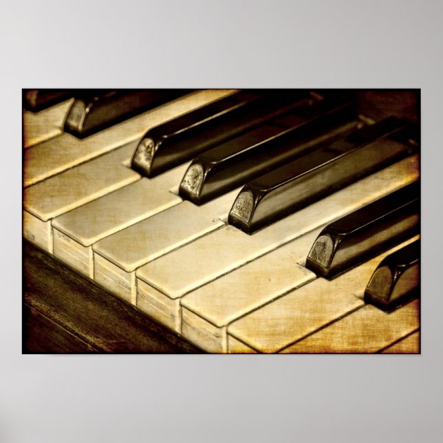 Vintageplanscher med pianotangenter poster (Framsidan)