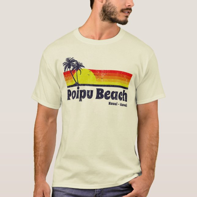 VintagePoipu strand Tee Shirt (Framsida)