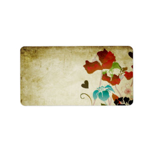 Vintagepoppies Avery etikett Adressetikett