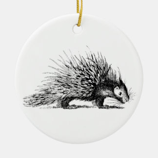 VintagePorcupineillustration - Porcupines 1800's Julgransprydnad Keramik