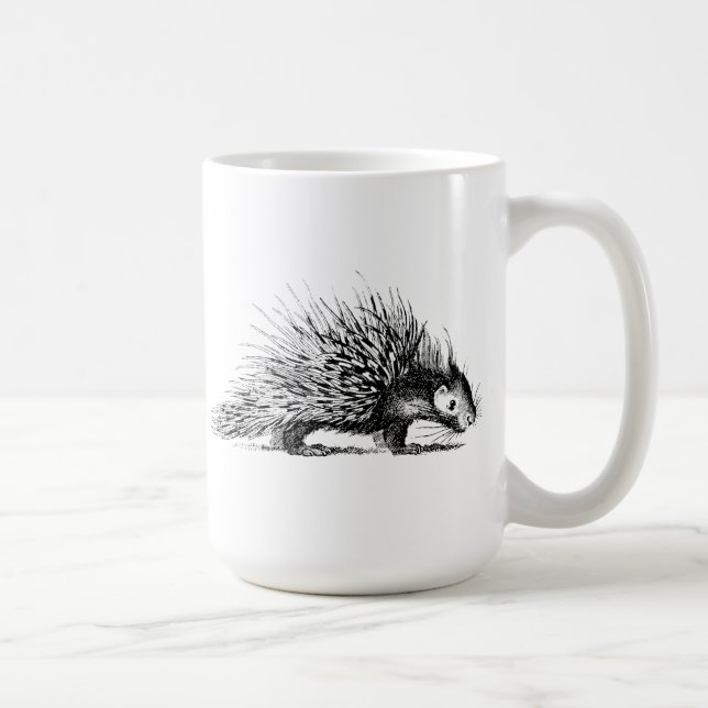 VintagePorcupineillustration - Porcupines 1800's Kaffemugg (Höger)