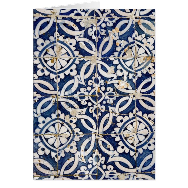 Vintageportugis Azulejo Hälsningskort (Framsidan)