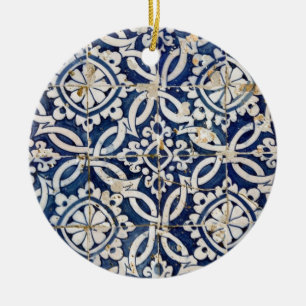 Vintageportugis Azulejo Julgransprydnad Keramik