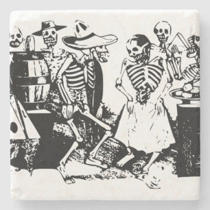 VintagePosada mexicansk skelett- dans Stenunderlägg