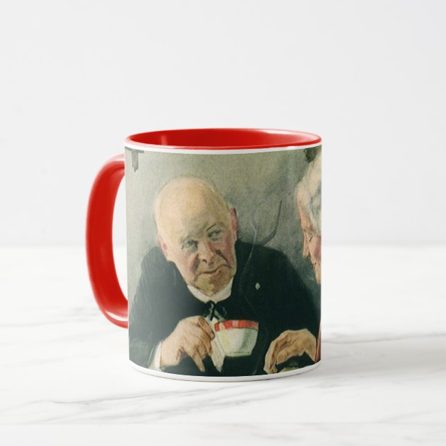 Vintagepräster, kaffe eller te med en präst mugg (Framsida vänster)