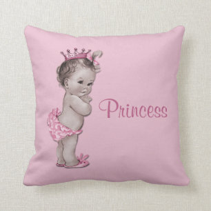 VintagePrincess Behandla som ett barn Rosa Kudde