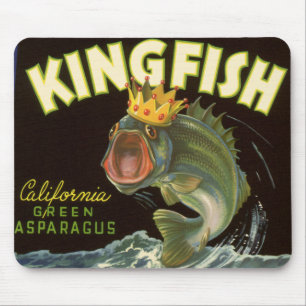 Vintageprodukt Burklabelkonst, Kingfish Sparris Musmatta