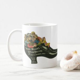Vintageproduktetikett, Frank Miller's Shoe Polish Kaffemugg