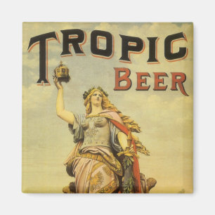 Vintageproduktetikett konst, Tropic Beer Gladiator Magnet